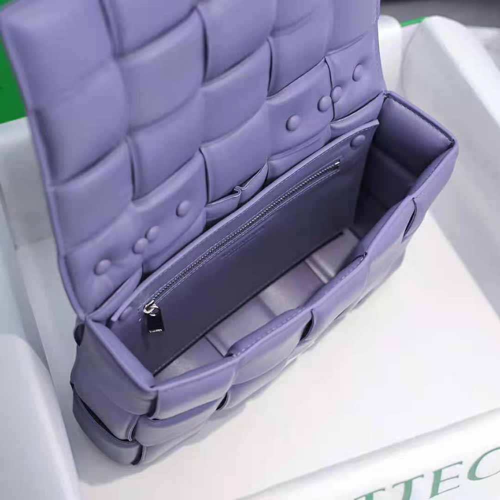 Bottega Veneta Women Chain Cassette Padded Intrecciato Leather Crossbody Bag-Purple - image 8