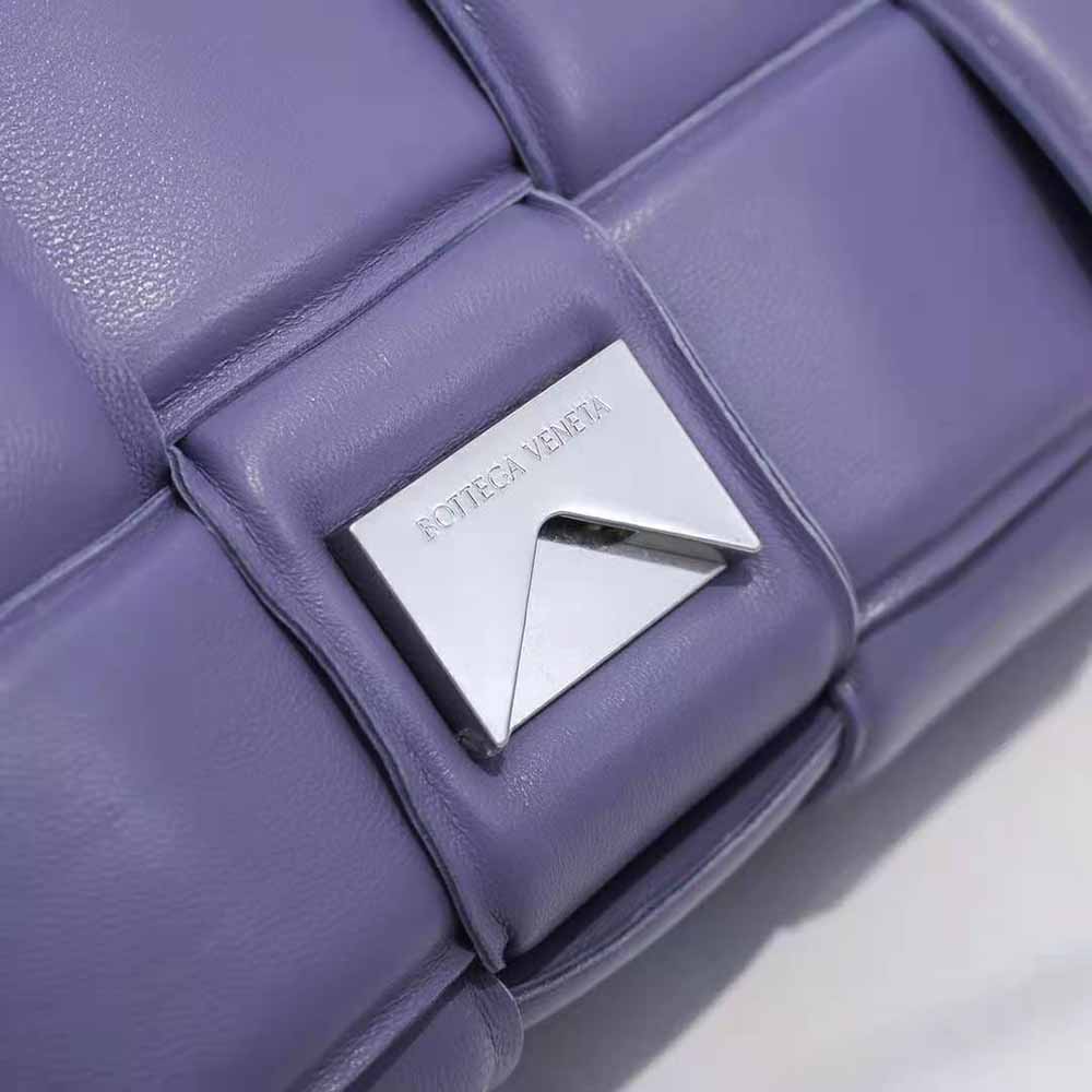 Bottega Veneta Women Chain Cassette Padded Intrecciato Leather Crossbody Bag-Purple - image 7
