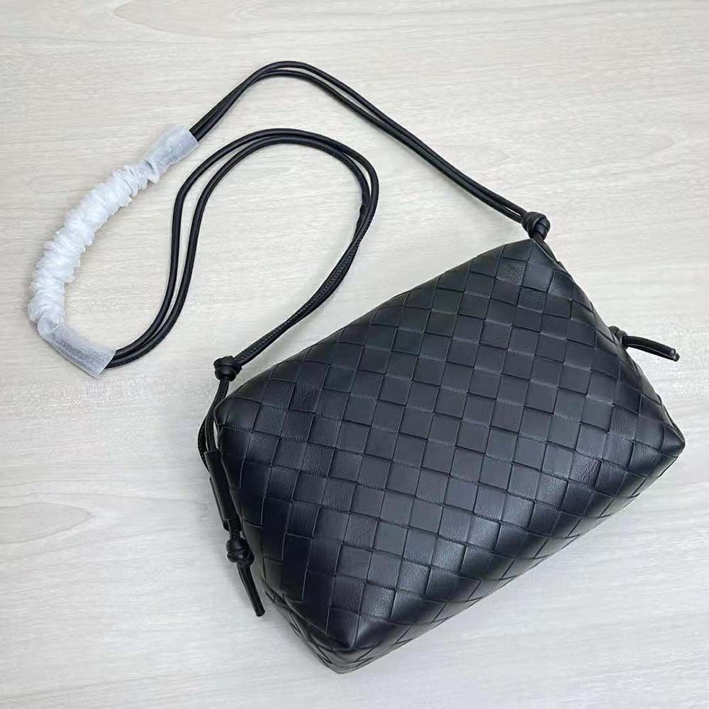 Bottega Veneta Women Loop Small Intrecciato Leather Cross-Body Bag-Black - image 5