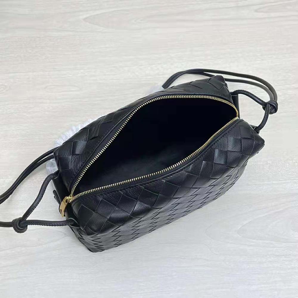 Bottega Veneta Women Loop Small Intrecciato Leather Cross-Body Bag-Black - image 6