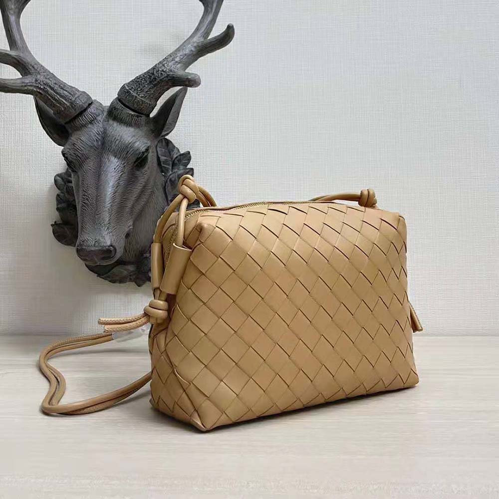 Bottega Veneta Women Loop Small Intrecciato Leather Cross-Body Bag-Brown - image 4