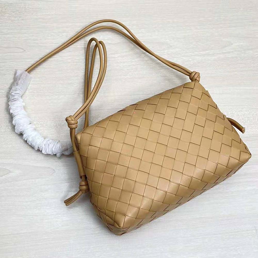 Bottega Veneta Women Loop Small Intrecciato Leather Cross-Body Bag-Brown - image 5