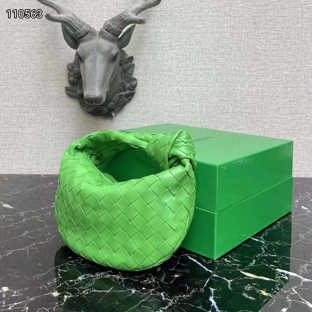 Bottega Veneta Women Mini Jodie Intrecciato Parakeet Leather Tote Bag-Green - image 4