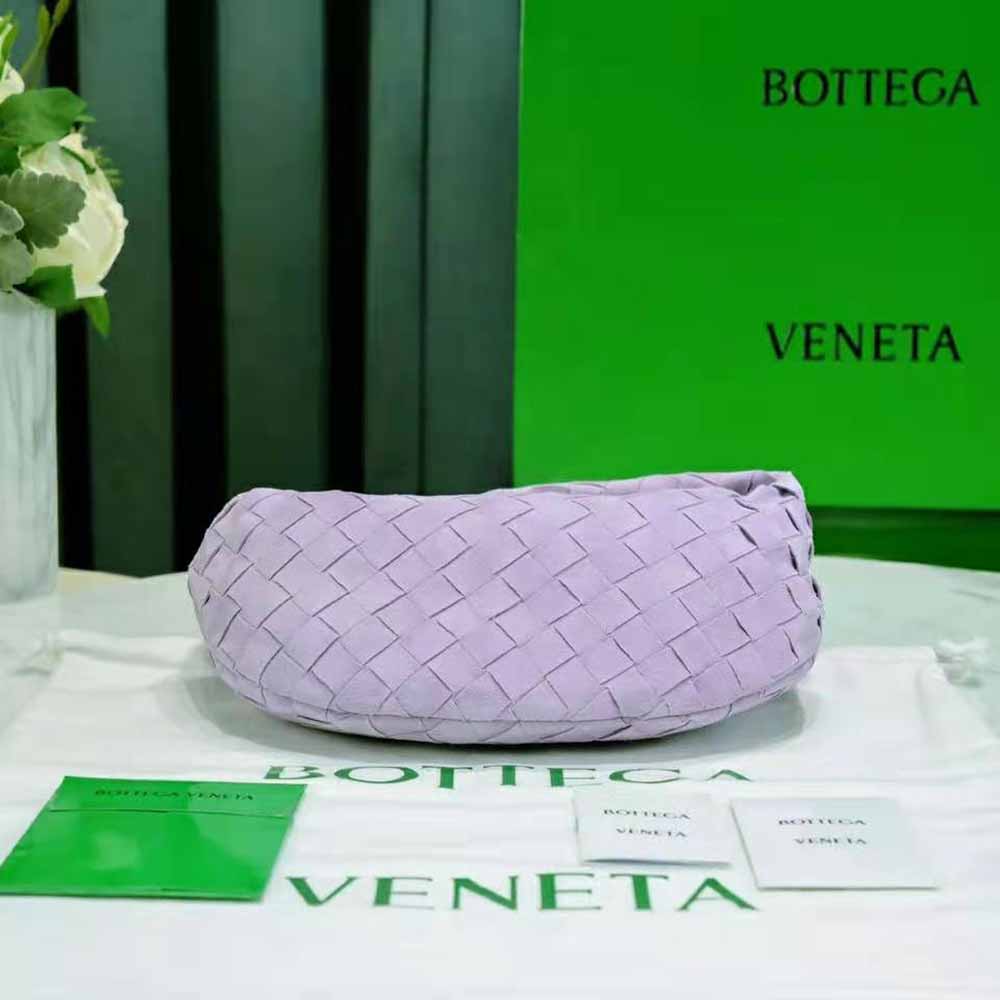 Bottega Veneta Women Mini Jodie Mini Intrecciato Suede Top Handle Bag-Purple - image 5