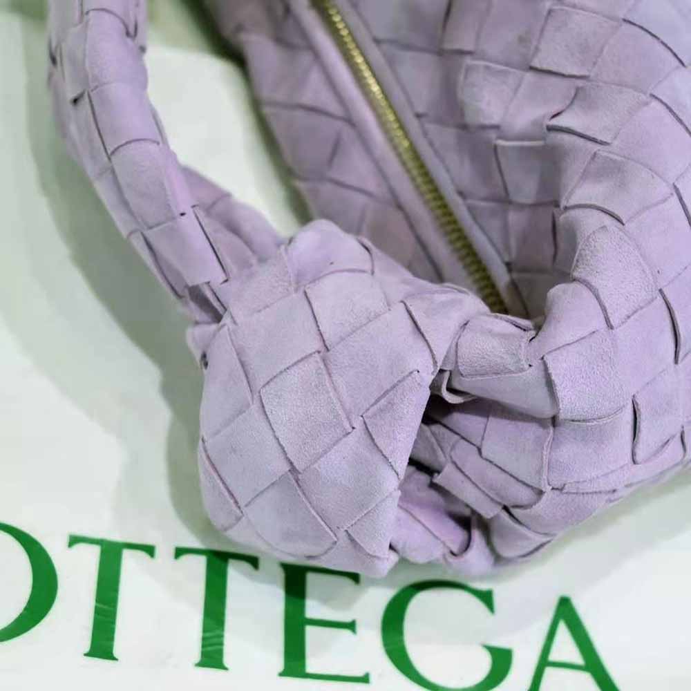 Bottega Veneta Women Mini Jodie Mini Intrecciato Suede Top Handle Bag-Purple - image 6