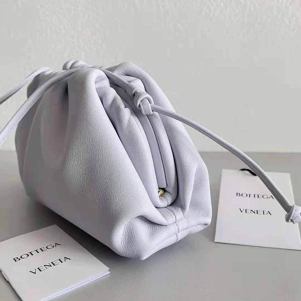 Bottega Veneta Women Mini Pouch Mini Leather Clutch with Strap-Purple - image 5