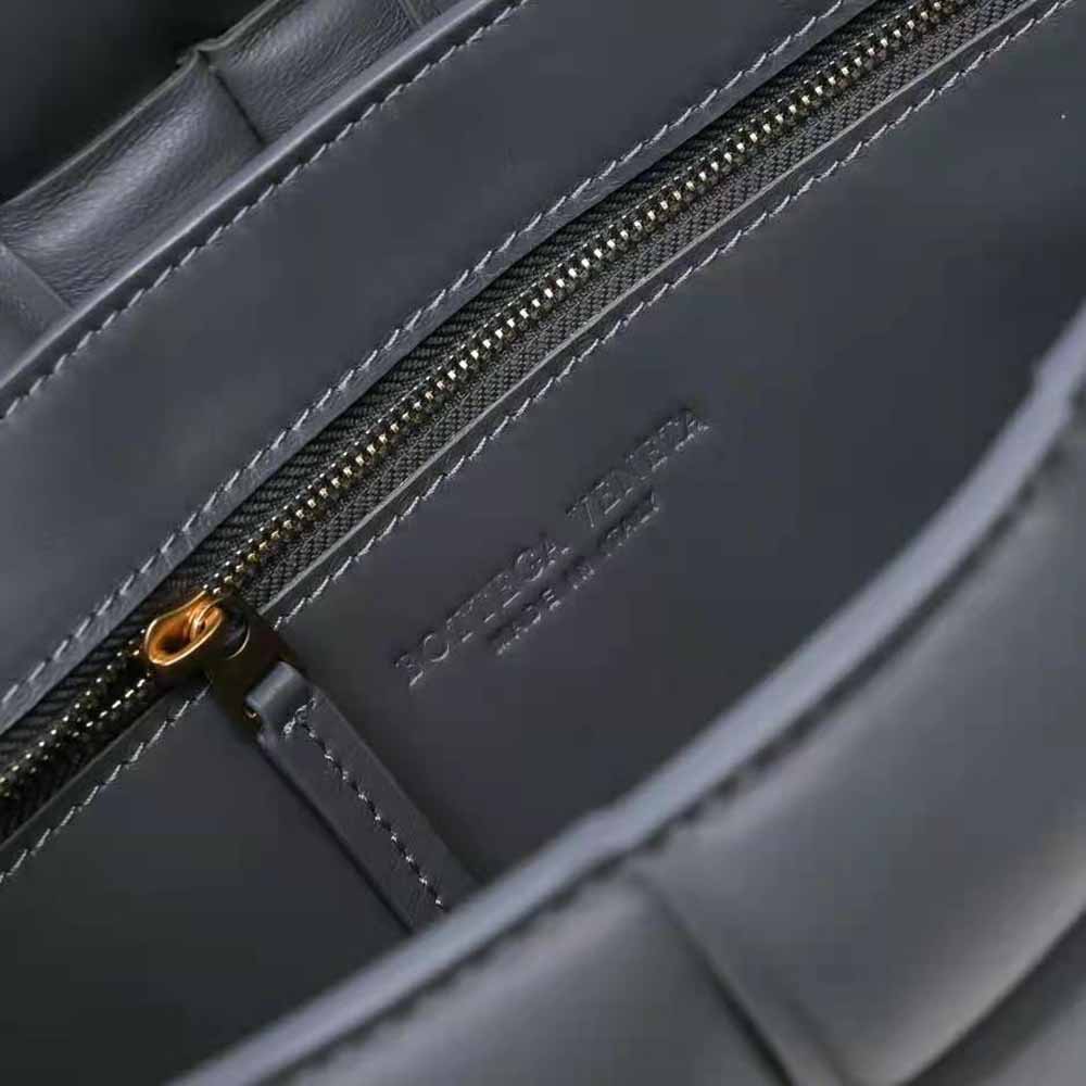Bottega Veneta Women Padded Cassette Padded Intreccio Leather Cross-Body Bag-Gray - image 9