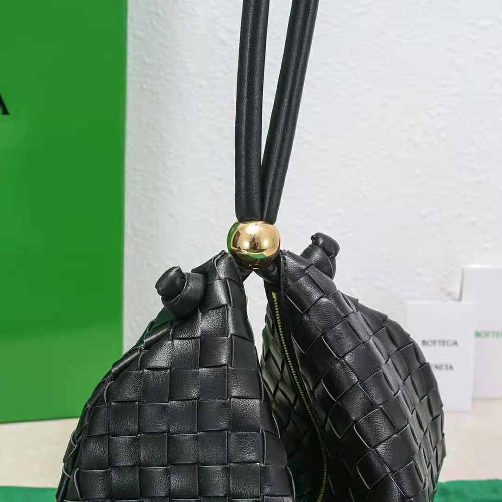 Bottega Veneta Women Turn Medium Intrecciato Leather Pouch with Adjustable Strap-Black - image 6