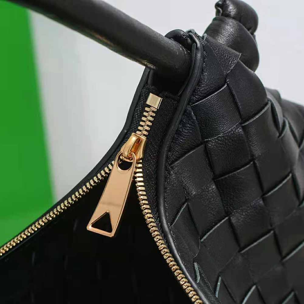 Bottega Veneta Women Turn Medium Intrecciato Leather Pouch with Adjustable Strap-Black - image 9