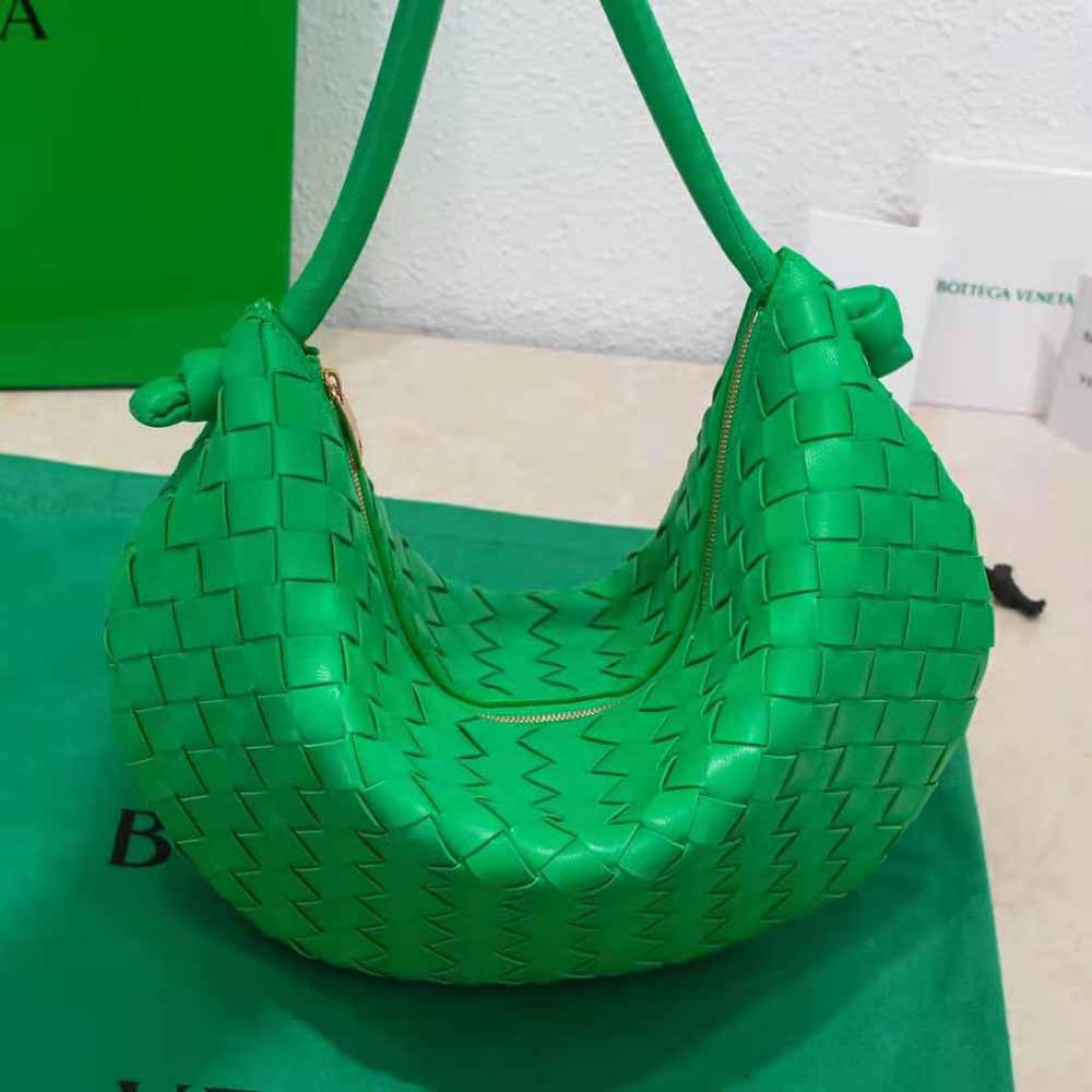 Bottega Veneta Women Turn Medium Intrecciato Leather Pouch with Adjustable Strap-Green - image 4