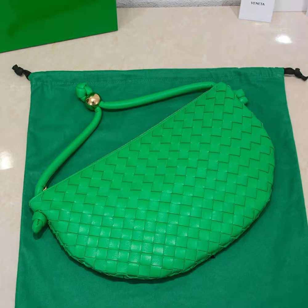 Bottega Veneta Women Turn Medium Intrecciato Leather Pouch with Adjustable Strap-Green - image 9