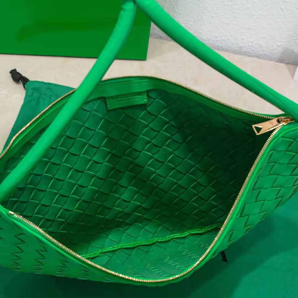Bottega Veneta Women Turn Medium Intrecciato Leather Pouch with Adjustable Strap-Green - image 6