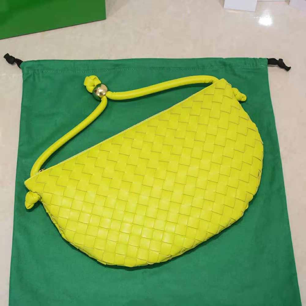 Bottega Veneta Women Turn Medium Intrecciato Leather Pouch with Adjustable Strap-Lime - image 6