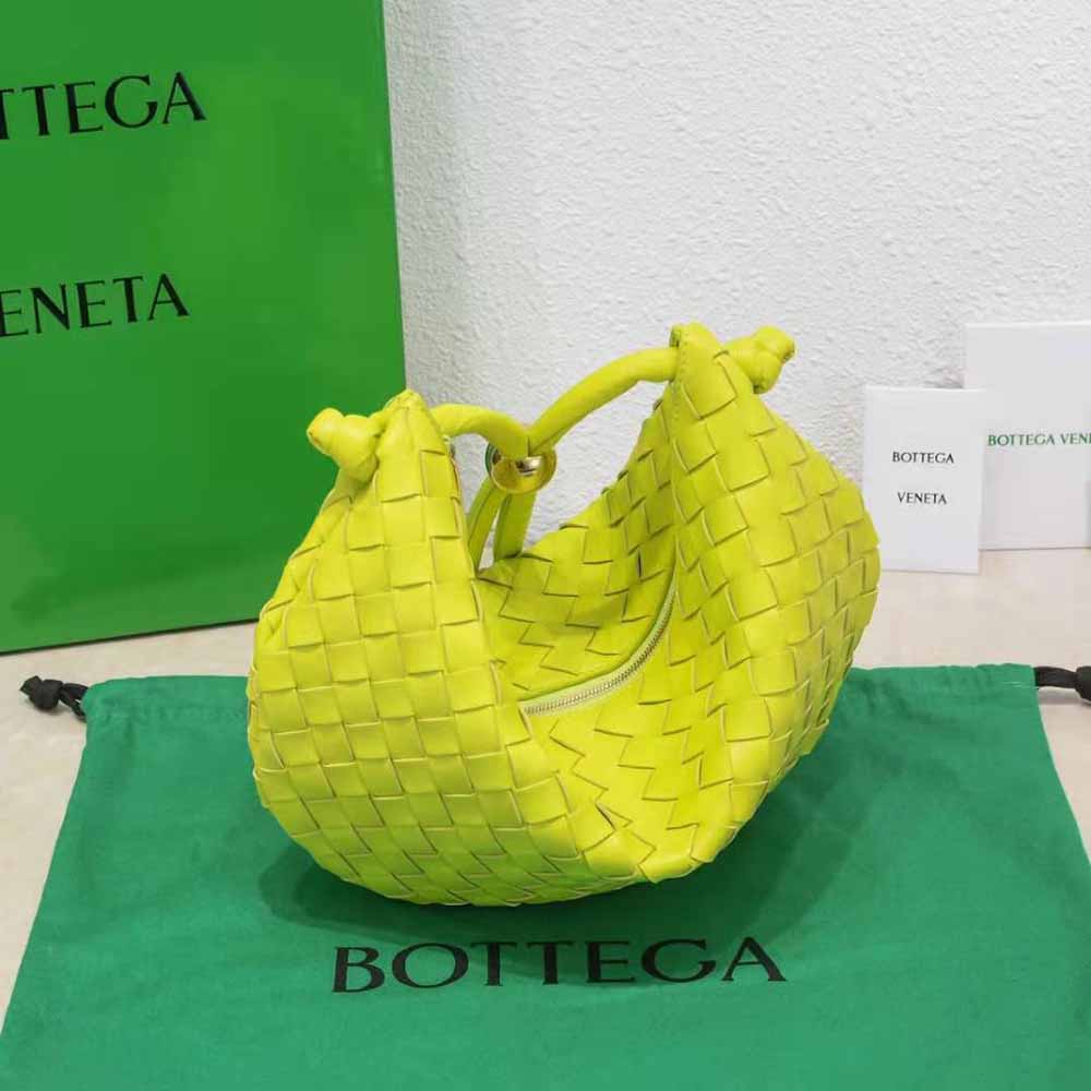 Bottega Veneta Women Turn Medium Intrecciato Leather Pouch with Adjustable Strap-Lime - image 4