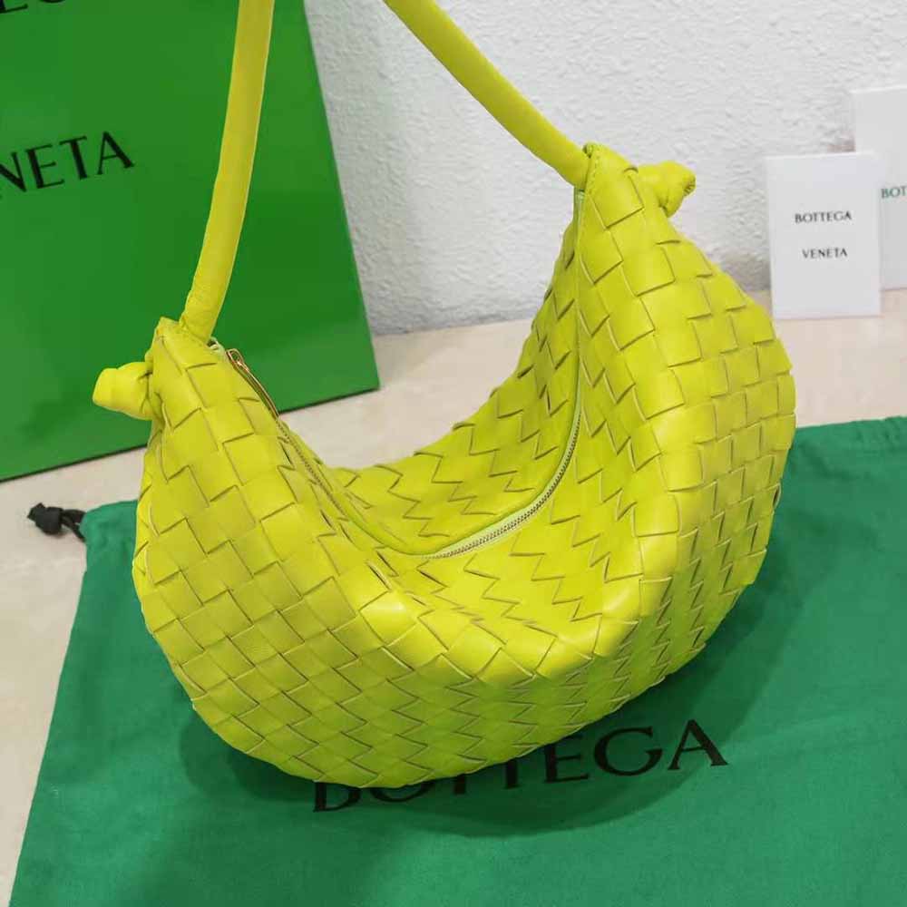 Bottega Veneta Women Turn Medium Intrecciato Leather Pouch with Adjustable Strap-Lime - image 5