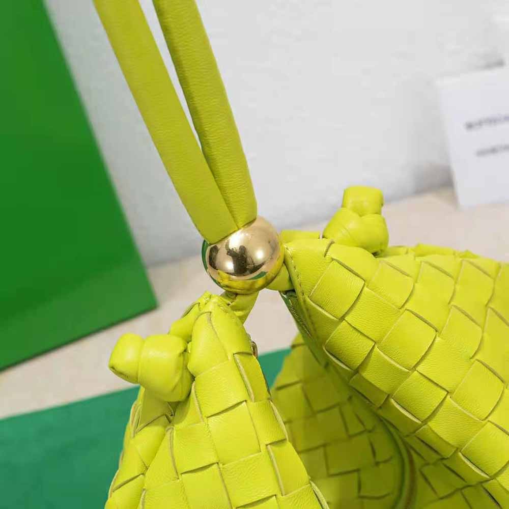 Bottega Veneta Women Turn Medium Intrecciato Leather Pouch with Adjustable Strap-Lime - image 9