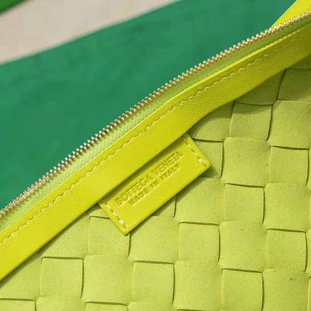 Bottega Veneta Women Turn Medium Intrecciato Leather Pouch with Adjustable Strap-Lime - image 7