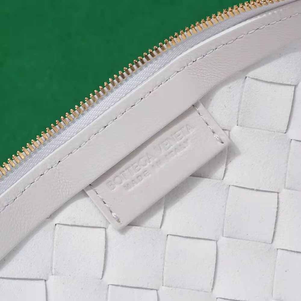Bottega Veneta Women Turn Medium Intrecciato Leather Pouch with Adjustable Strap-White - image 9