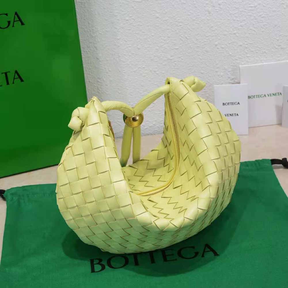Bottega Veneta Women Turn Medium Intrecciato Leather Pouch with Adjustable Strap-Yellow - image 4
