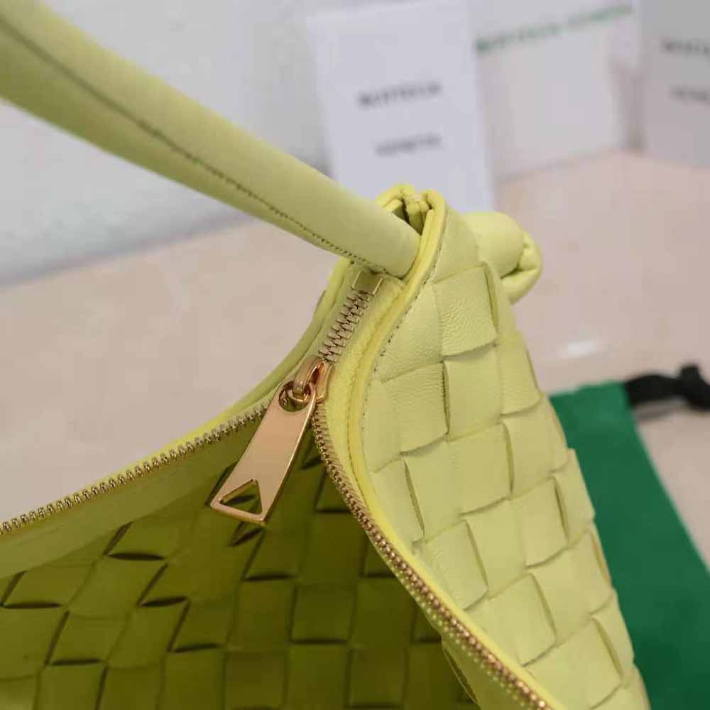 Bottega Veneta Women Turn Medium Intrecciato Leather Pouch with Adjustable Strap-Yellow - image 10