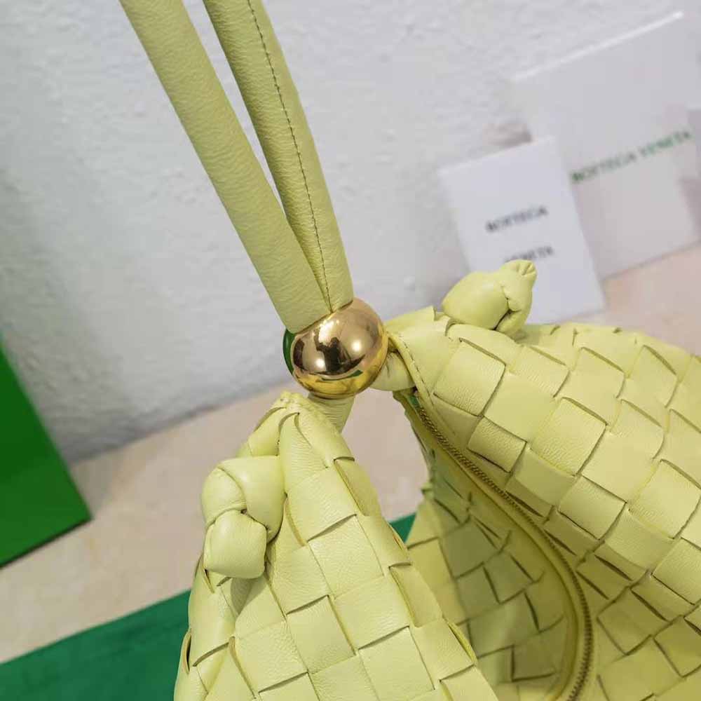 Bottega Veneta Women Turn Medium Intrecciato Leather Pouch with Adjustable Strap-Yellow - image 9