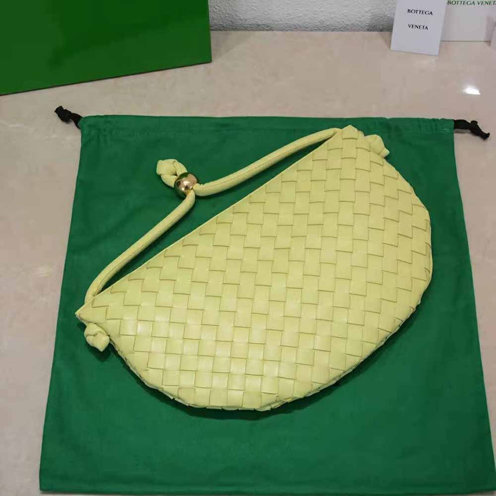 Bottega Veneta Women Turn Medium Intrecciato Leather Pouch with Adjustable Strap-Yellow - image 7