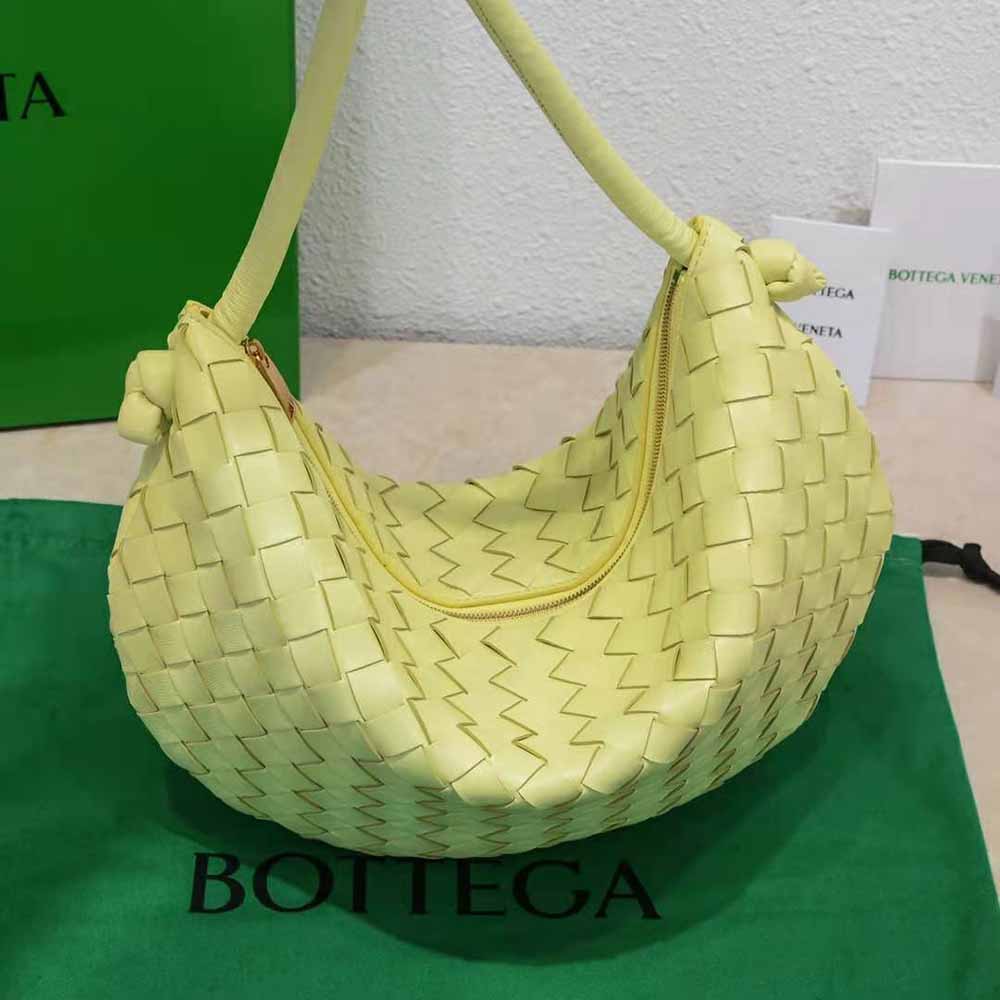 Bottega Veneta Women Turn Medium Intrecciato Leather Pouch with Adjustable Strap-Yellow - image 5
