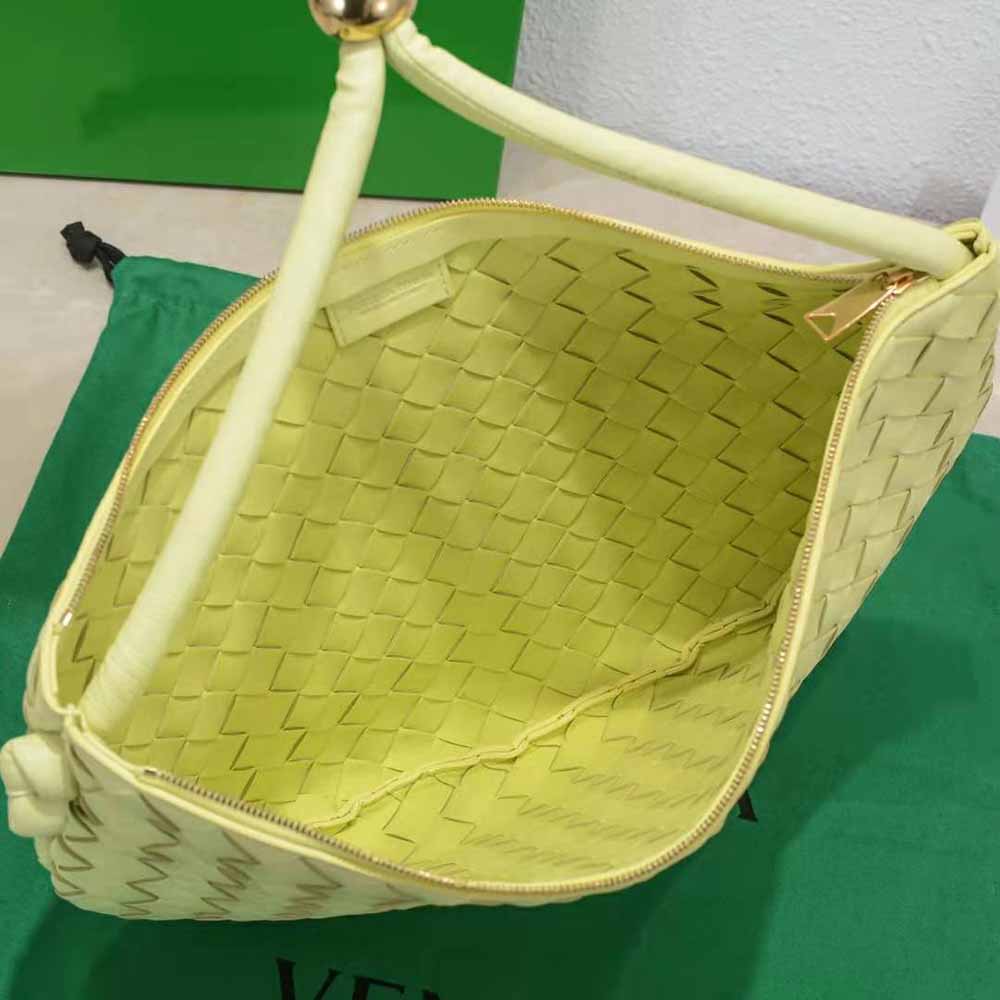 Bottega Veneta Women Turn Medium Intrecciato Leather Pouch with Adjustable Strap-Yellow - image 6