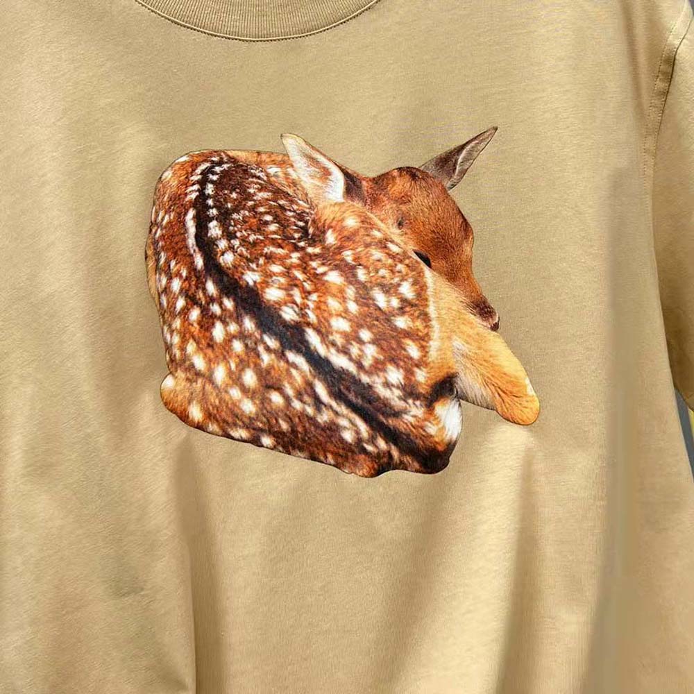 Burberry Women Deer Print Cotton Oversized T-shirt-Brown - image 8