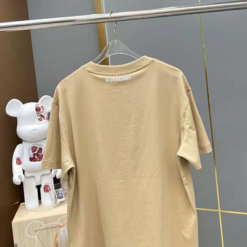 Burberry Women Deer Print Cotton Oversized T-shirt-Brown - image 6