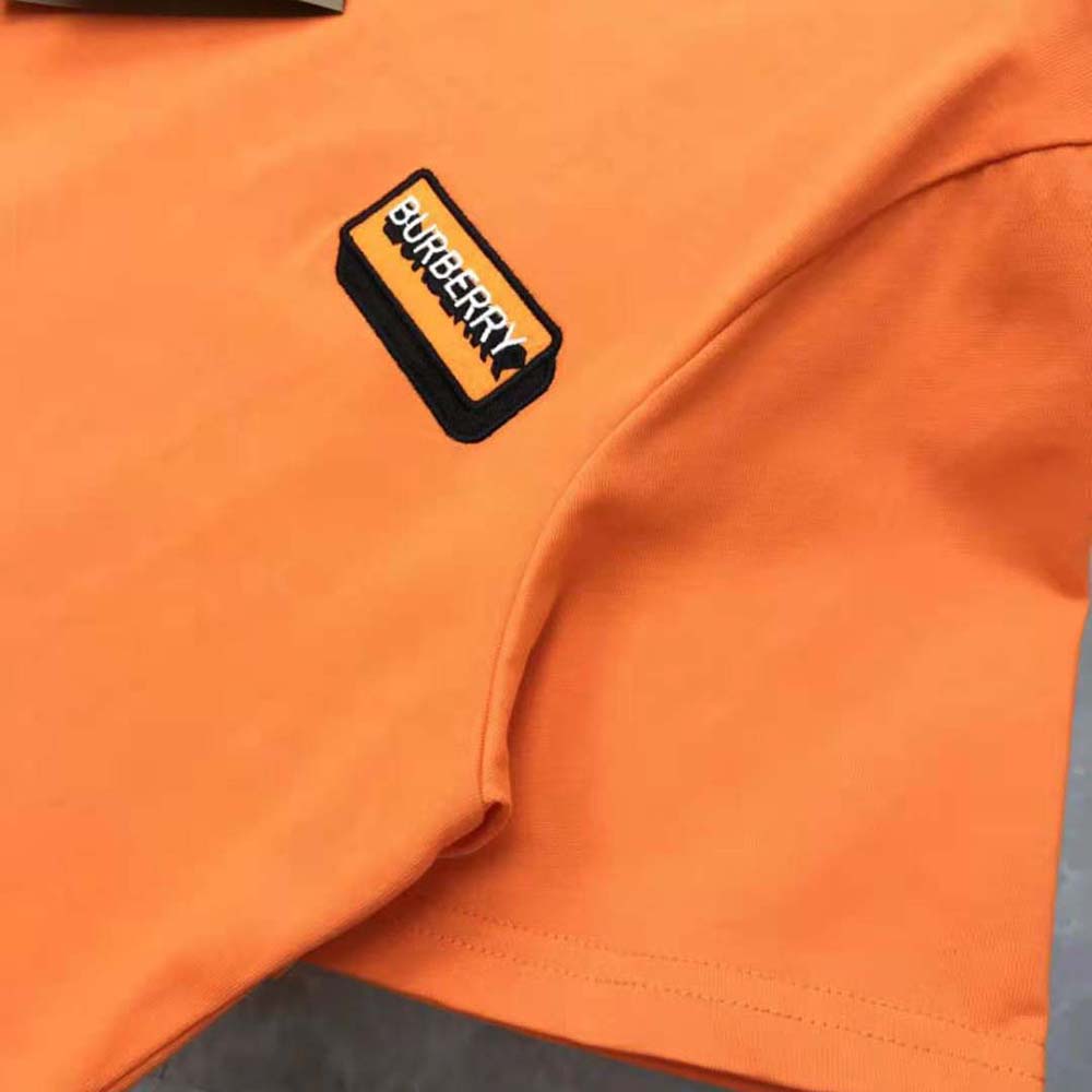Burberry Women Logo Appliqué Cotton Oversized T-shirt-Orange - image 5