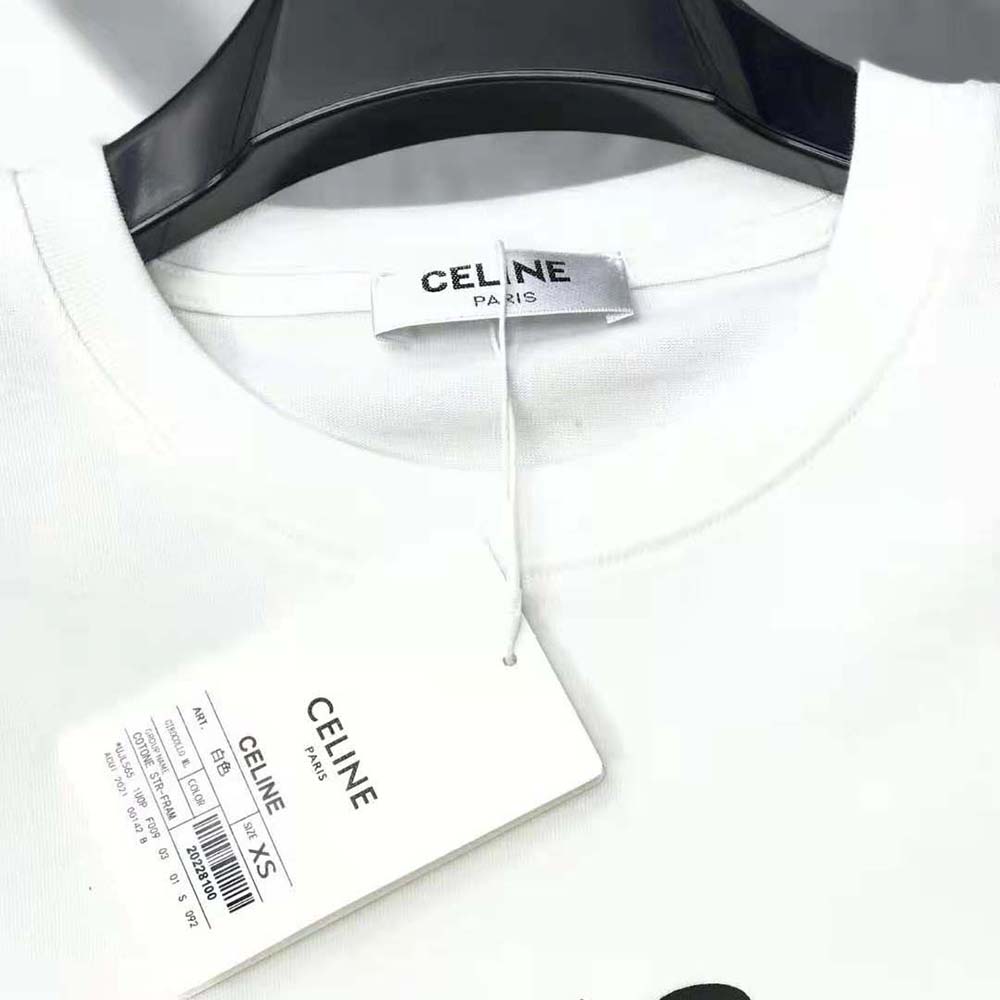 Celine Women Gothic T-shirt in Cotton Jersey-White - image 6