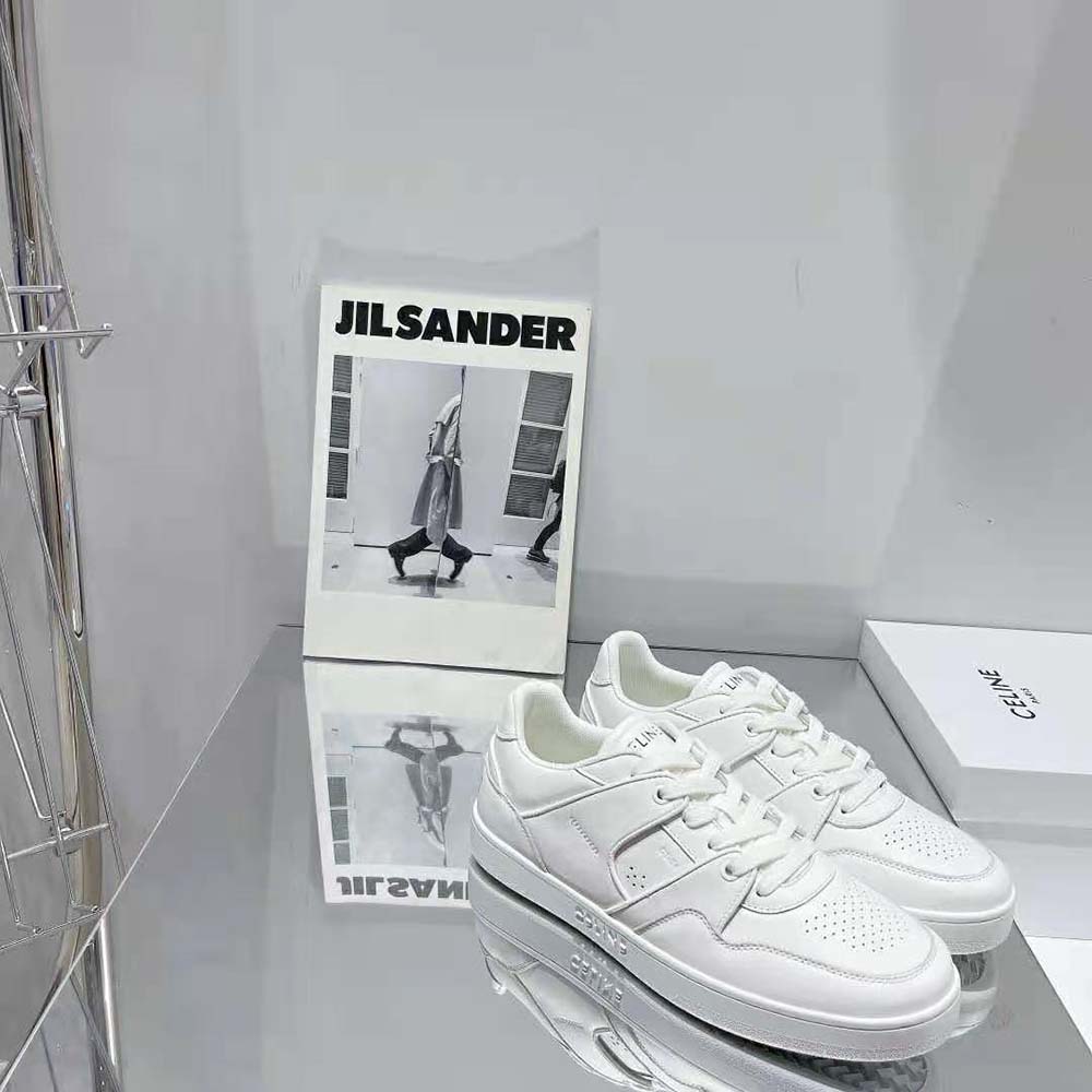 Celine Unisex CT-04 Low Lace-Up Sneaker in Calfskin-White - image 4