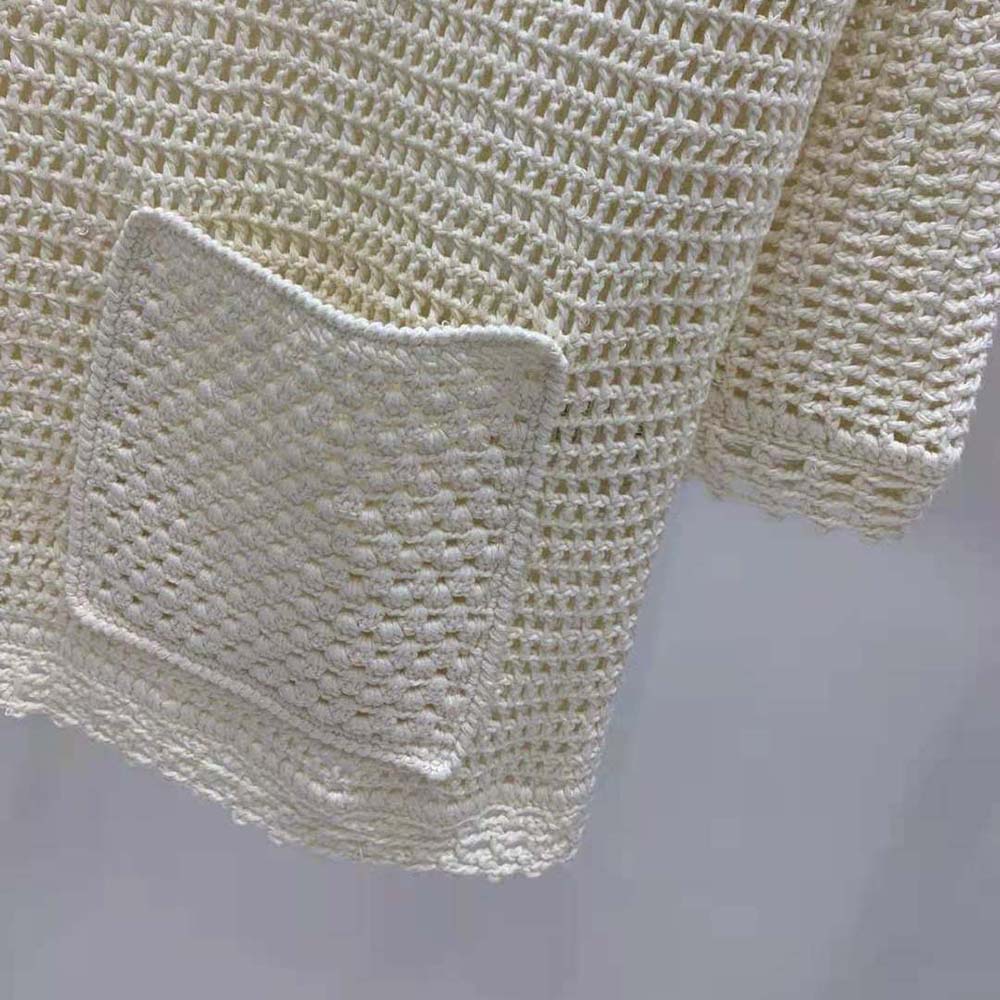 Celine Women Baja in Crocheted Cotton-Beige - image 6