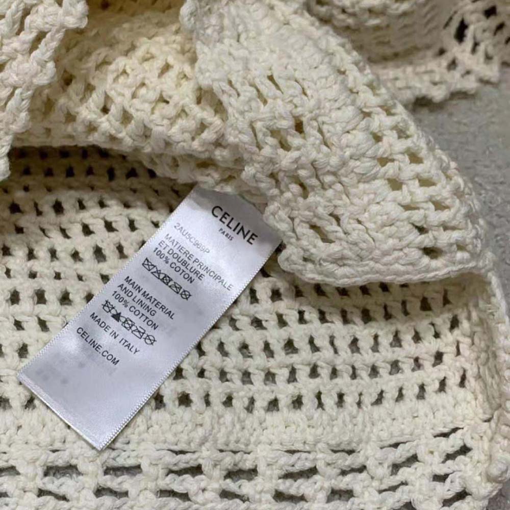 Celine Women Baja in Crocheted Cotton-Beige - image 9