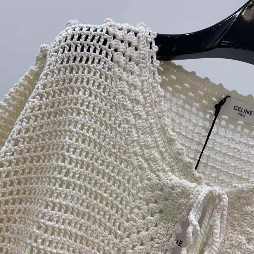 Celine Women Baja in Crocheted Cotton-Beige - image 5