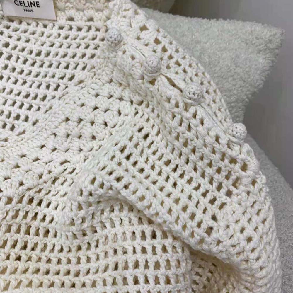 Celine Women Baja in Crocheted Cotton-Beige - image 8