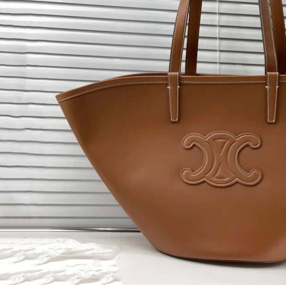 Celine Women Medium Couffin Cuir Triomphe in Smooth Calfskin-Brown - image 10