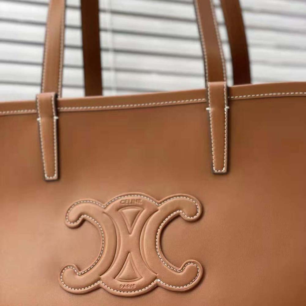 Celine Women Medium Couffin Cuir Triomphe in Smooth Calfskin-Brown - image 9
