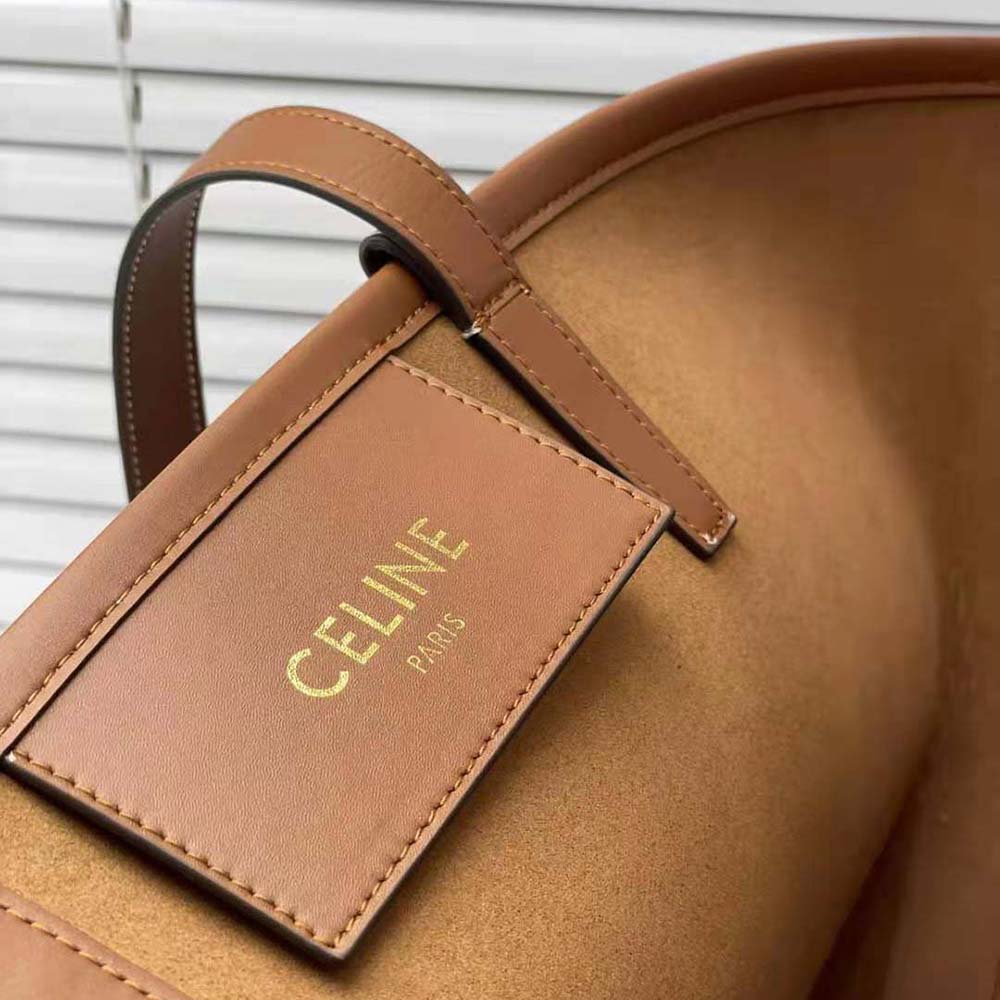 Celine Women Medium Couffin Cuir Triomphe in Smooth Calfskin-Brown - image 8