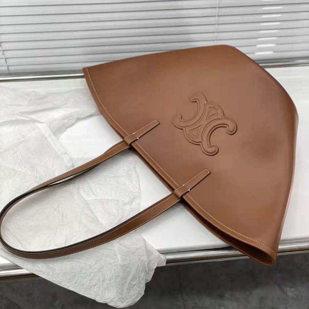Celine Women Medium Couffin Cuir Triomphe in Smooth Calfskin-Brown - image 5