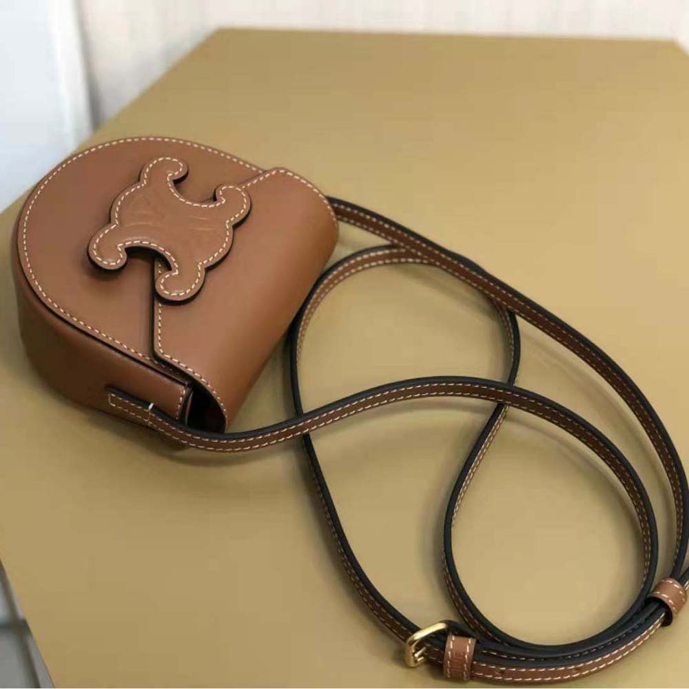 Celine Women Mini Besace Cuir Triomphe in Smooth Calfskin-Brown - image 5
