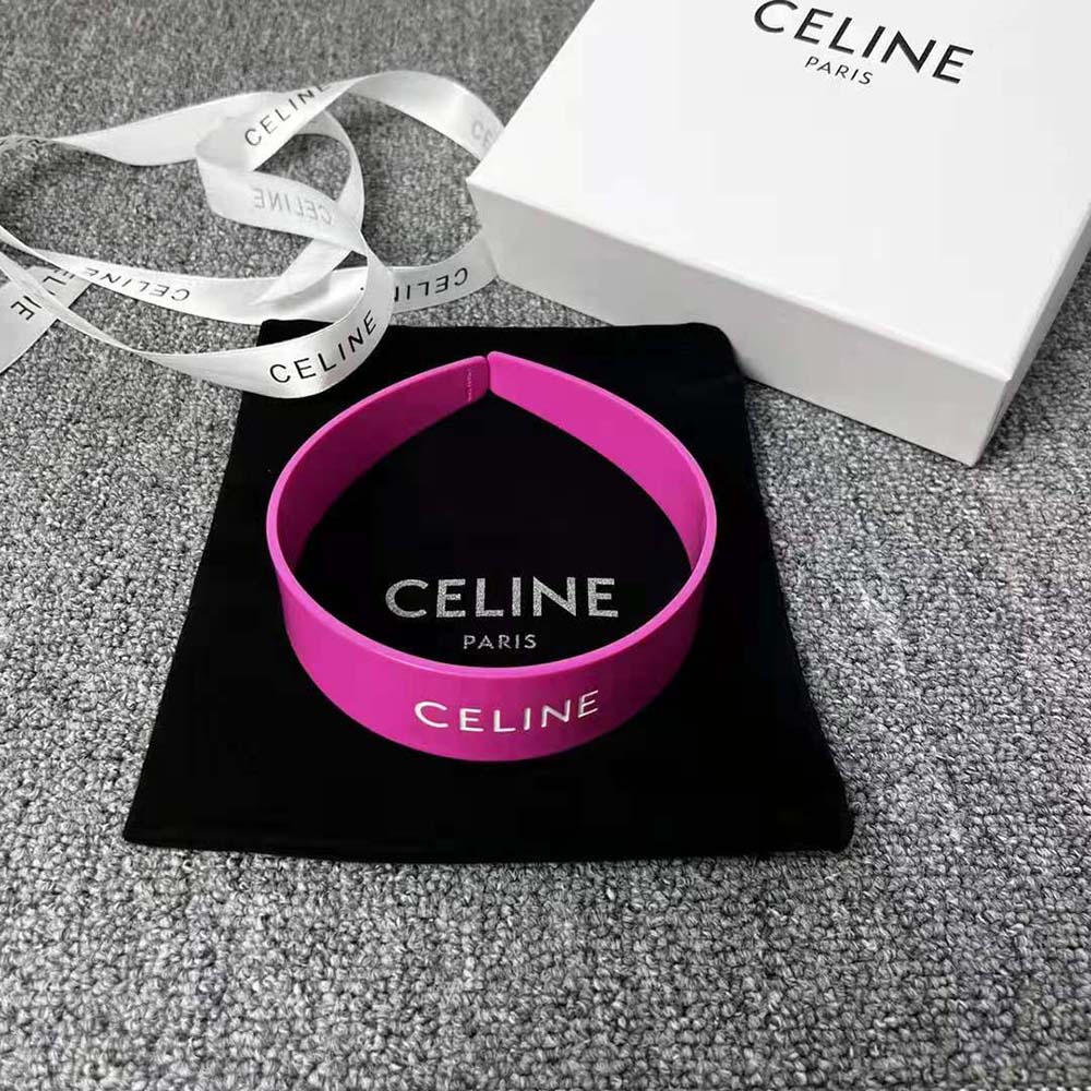 Close-up detail of glossy rose acetate on Celine Women Monochroms Headband