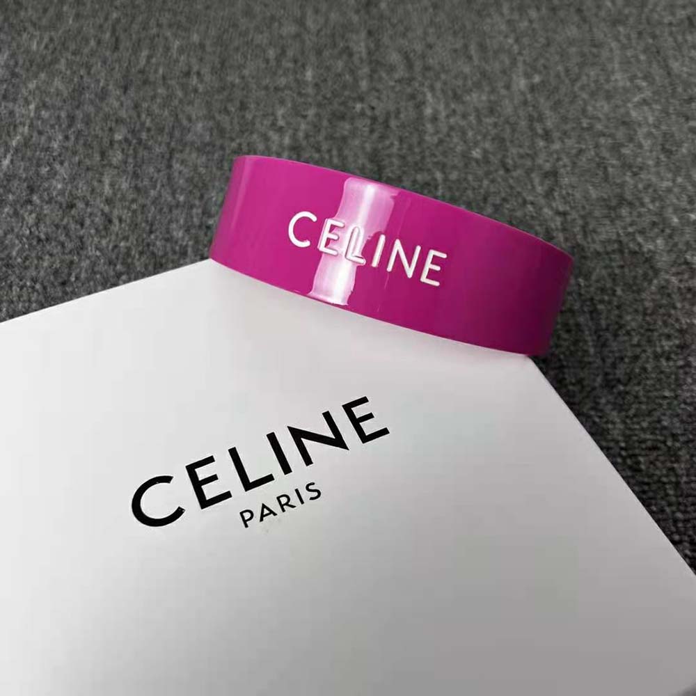 Celine Women Monochroms Celine Headband in Acetate-Rose - image 5