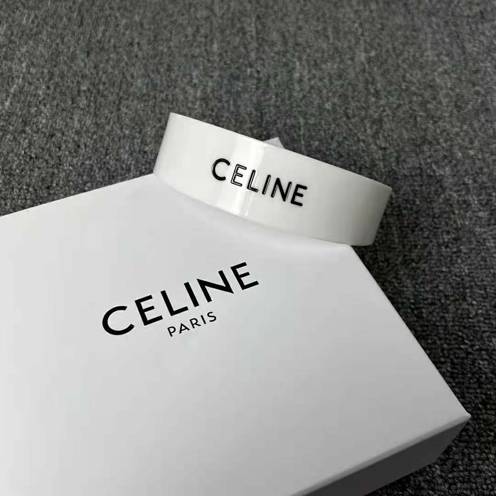 Celine Women Monochroms Celine Headband in Acetate-White - image 5