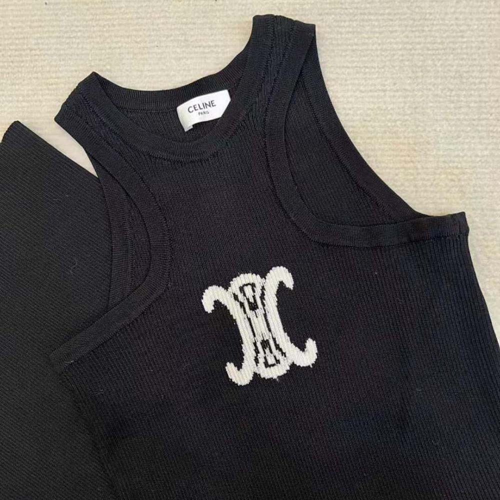 Celine Women Silk Athletic Dress with Underwire-Black - image 6