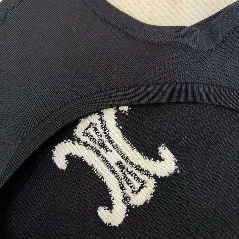 Celine Women Silk Athletic Dress with Underwire-Black - image 8