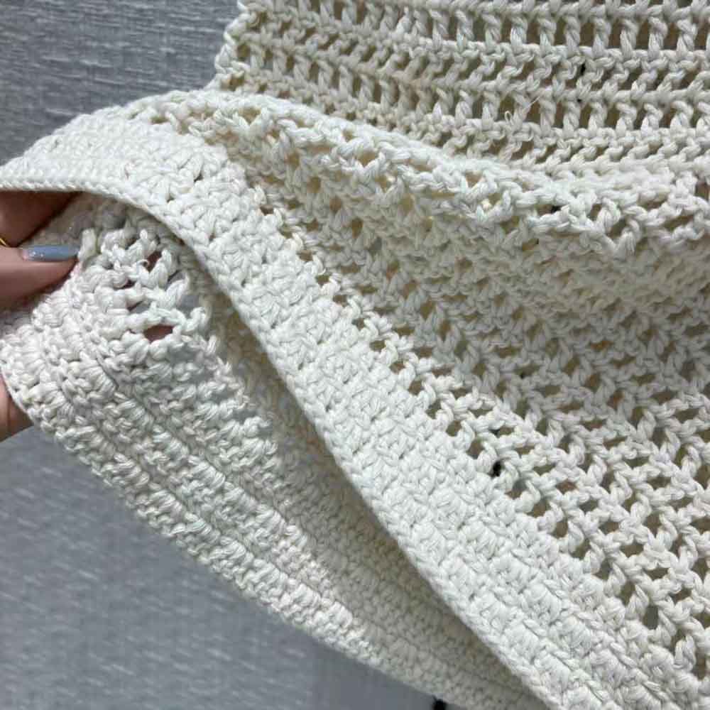 Celine Women Triomphe T-Shirt in Crocheted Cotton - image 7