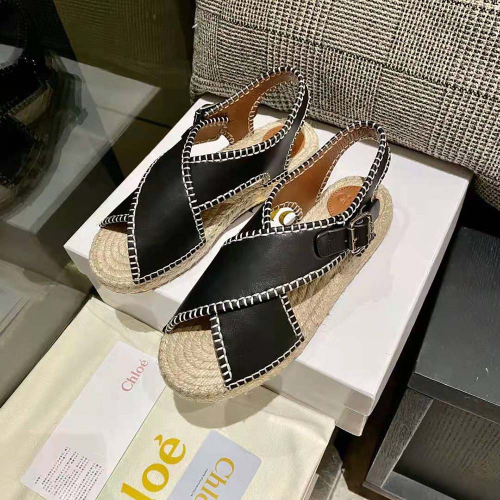 Chloe Women Lucinda Flat Espadrille-Black - image 4