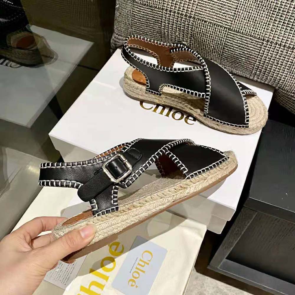 Chloe Women Lucinda Flat Espadrille-Black - image 5
